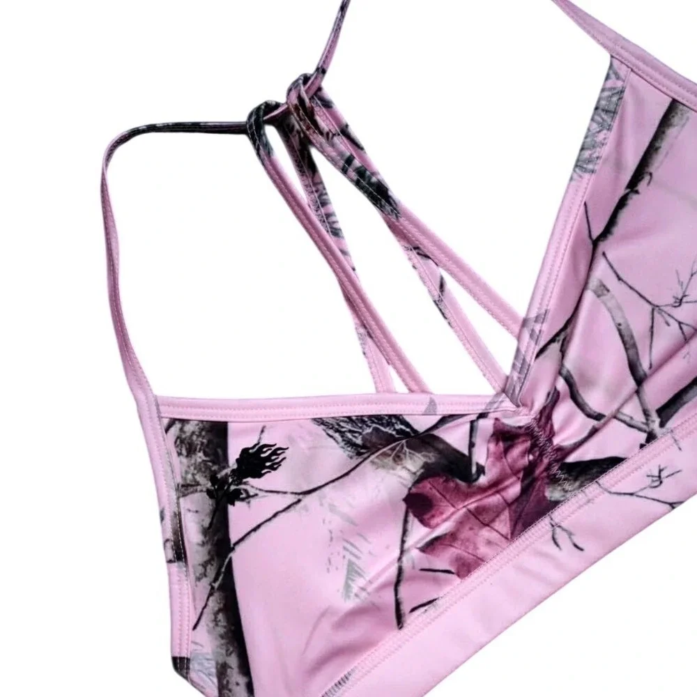 Civil Regime Energy Bra Baby Pink Bankai Camo Athletic Sports‎ Bra Size Large